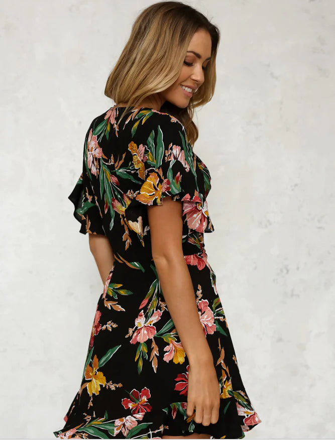 Short Sleeve Printed Dress